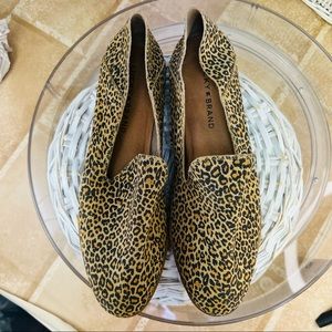 Lucky Brand NWOT Cahill Loafer Eyelash Sophia Leopard Leather 8.5 W